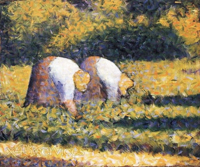 Georges Seurat - Baeuerinnen bei der Arbeit - Farmers at work